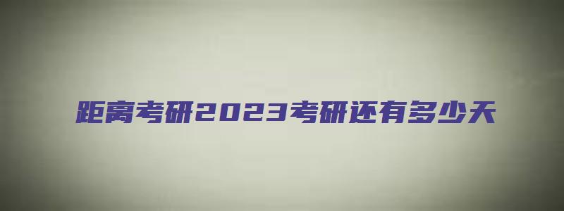 距离考研2023考研还有多少天