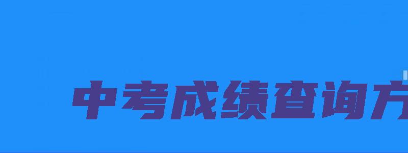 中考成绩查询方法