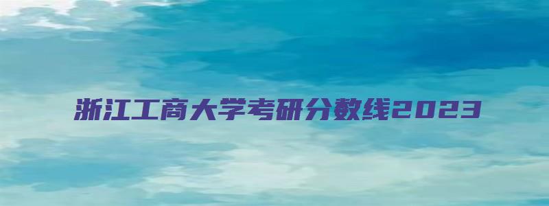 浙江工商大学考研分数线2023