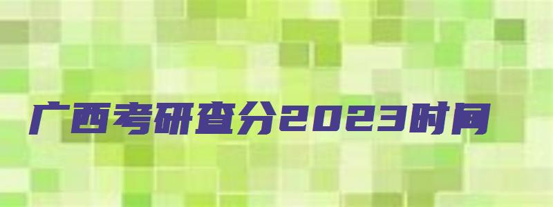 广西考研查分2023时间