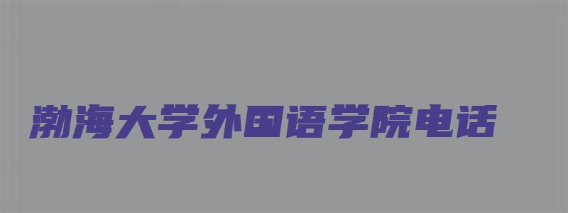 渤海大学外国语学院电话