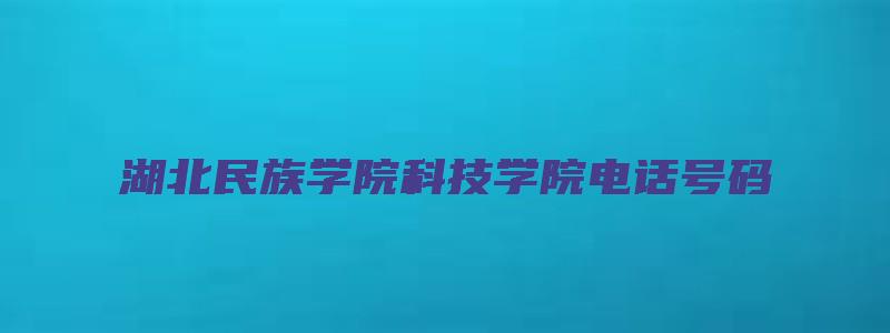 湖北民族学院科技学院电话号码