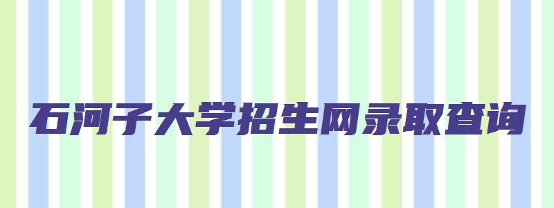 石河子大学招生网录取查询