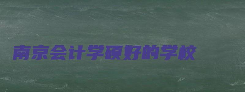 南京会计学硕好的学校