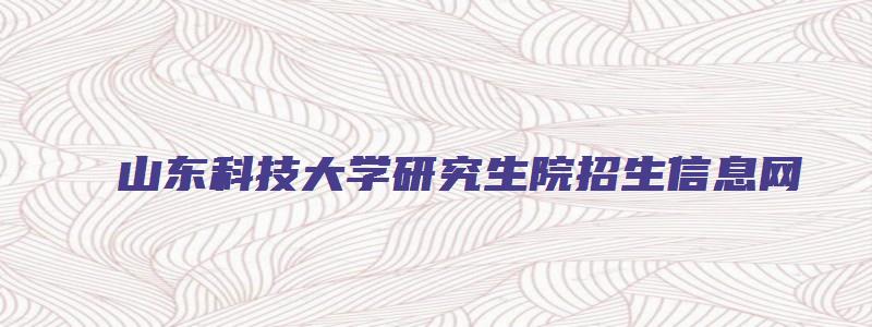 山东科技大学研究生院招生信息网