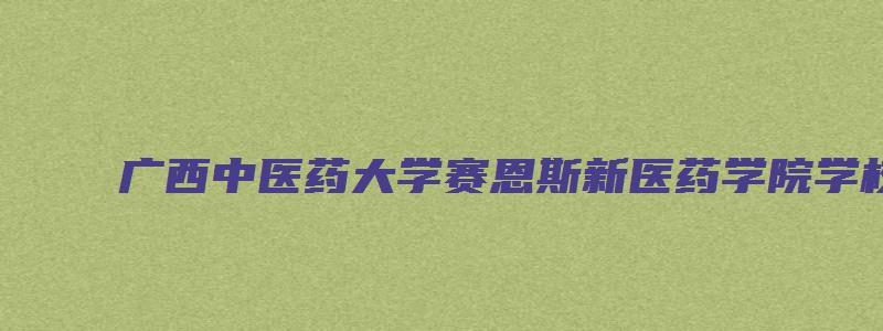 广西中医药大学赛恩斯新医药学院学校