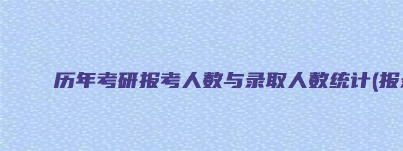 历年考研报考人数与录取人数统计(报录比)