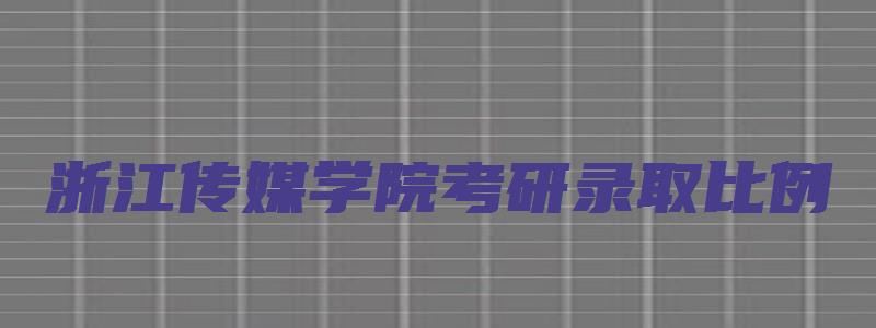 浙江传媒学院考研录取比例