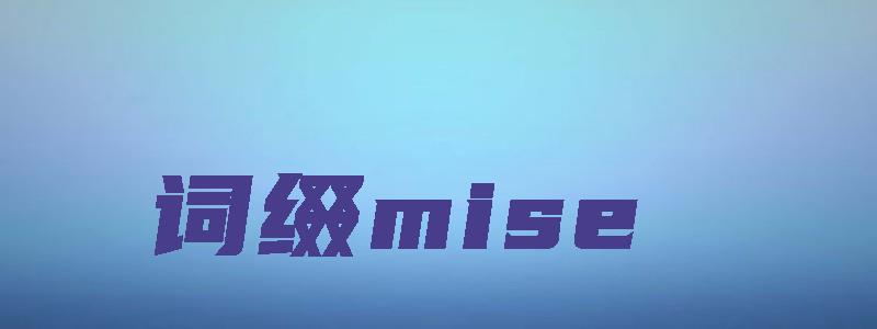 词缀mise