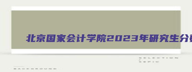 北京国家会计学院2023年研究生分数线