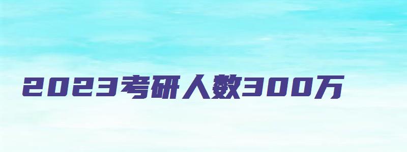 2023考研人数300万