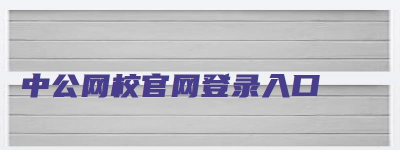 中公网校官网登录入口