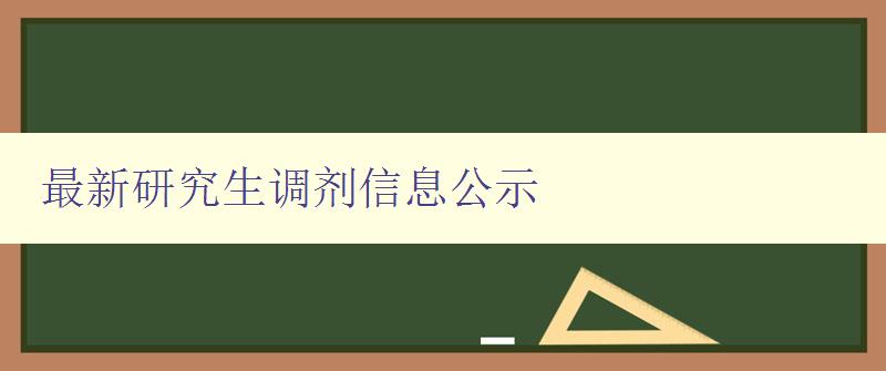 最新研究生调剂信息公示