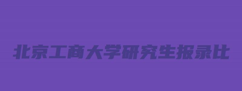 北京工商大学研究生报录比