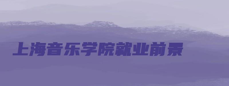 上海音乐学院就业前景