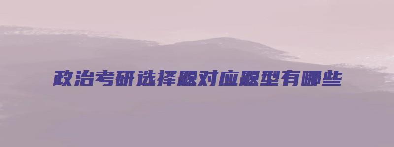 政治考研选择题对应题型有哪些