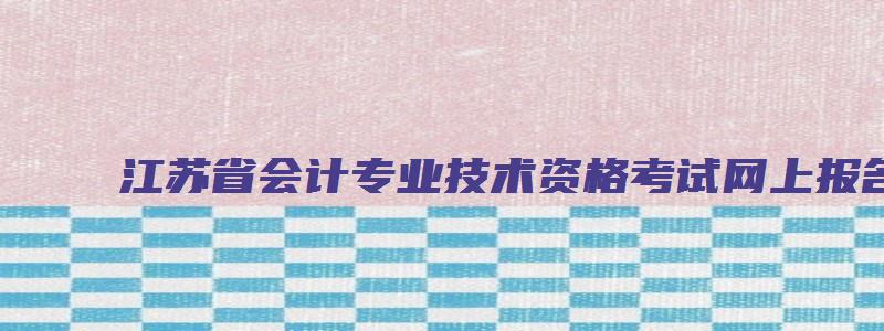 江苏省会计专业技术资格考试网上报名