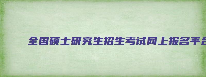 全国硕士研究生招生考试网上报名平台老厂镇邮政编码