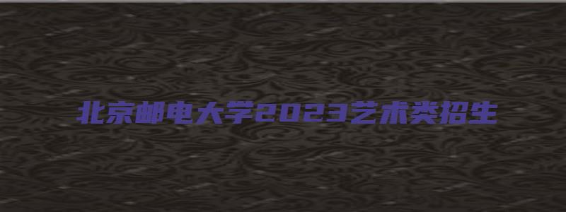 北京邮电大学2023艺术类招生