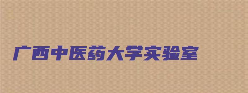 广西中医药大学实验室