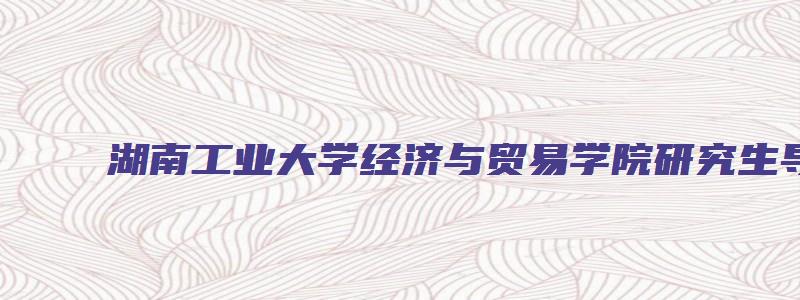 湖南工业大学经济与贸易学院研究生导师