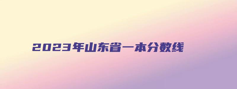 2023年山东省一本分数线