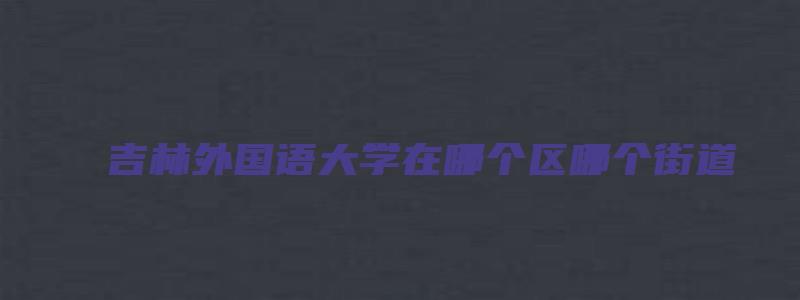 吉林外国语大学在哪个区哪个街道