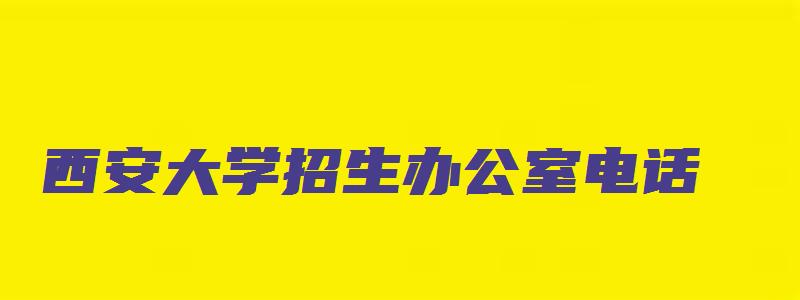 西安大学招生办公室电话