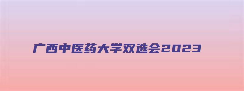 广西中医药大学双选会2023,11月26日