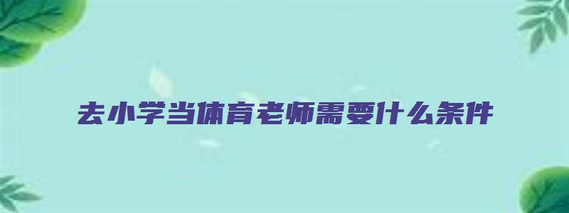 去小学当体育老师需要什么条件