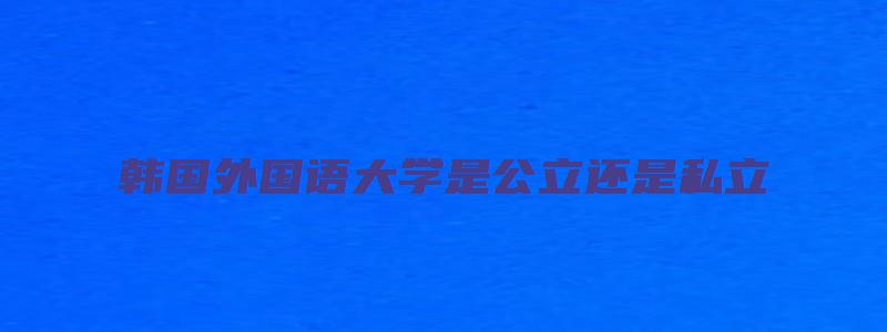 韩国外国语大学是公立还是私立