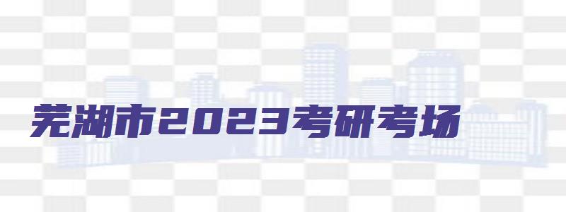 芜湖市2023考研考场