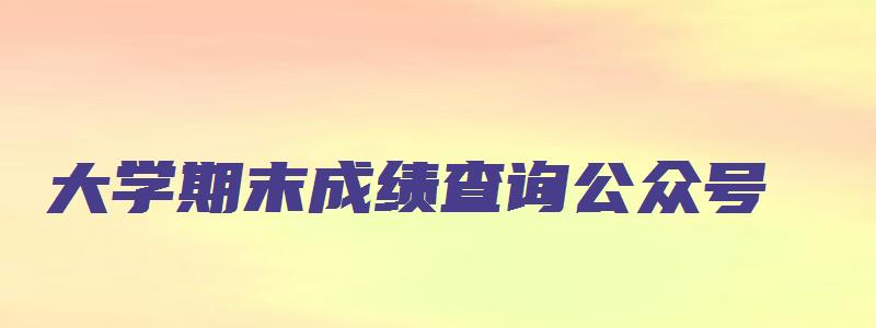 大学期末成绩查询公众号