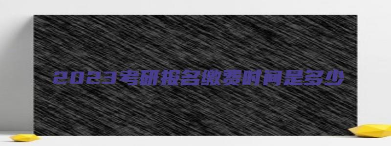 2023考研报名缴费时间是多少