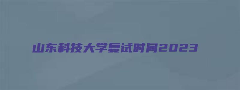 山东科技大学复试时间2023