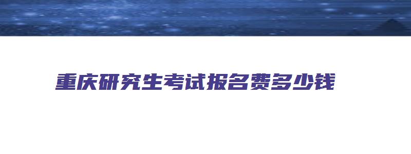 重庆研究生考试报名费多少钱