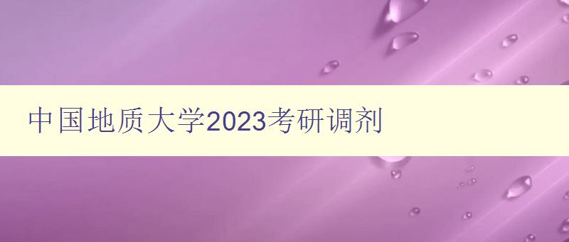 中国地质大学2023考研调剂