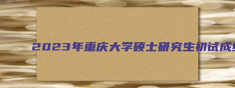 2023年重庆大学硕士研究生初试成绩查询通知及复查方法