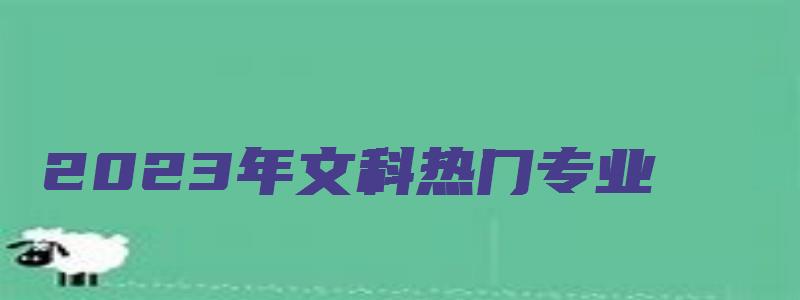 2023年文科热门专业