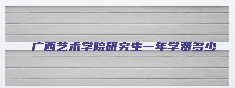 广西艺术学院研究生一年学费多少