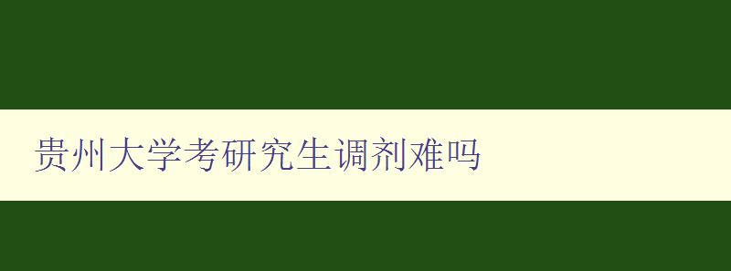 贵州大学考研究生调剂难吗