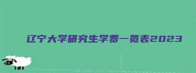 辽宁大学研究生学费一览表2023