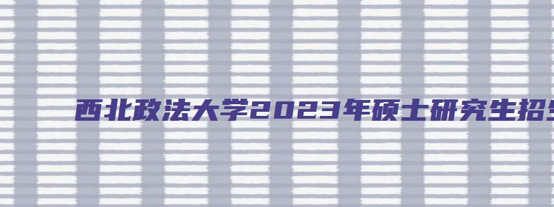 西北政法大学2023年硕士研究生招生专业目录