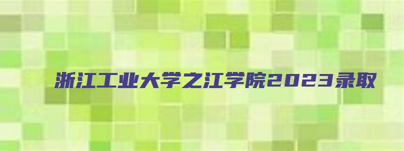 浙江工业大学之江学院2023录取