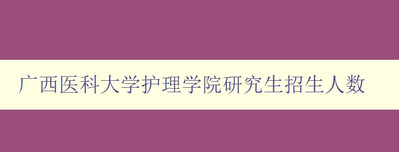 广西医科大学护理学院研究生招生人数