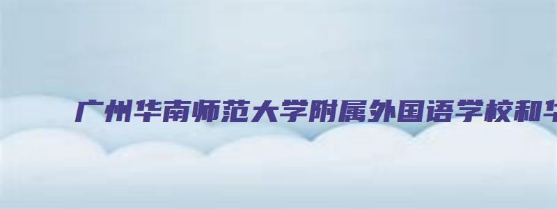 广州华南师范大学附属外国语学校和华师附中国际部区别