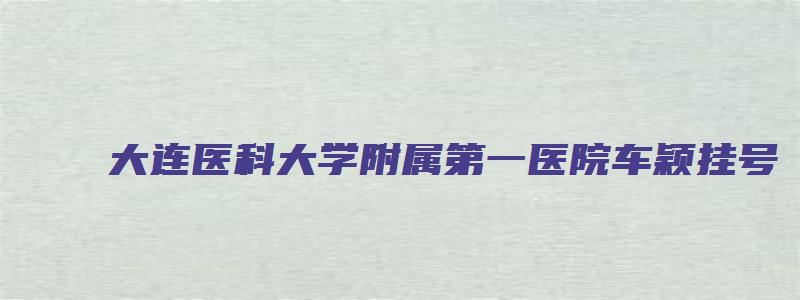 大连医科大学附属第一医院车颖挂号