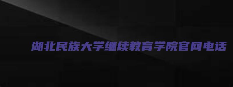 湖北民族大学继续教育学院官网电话