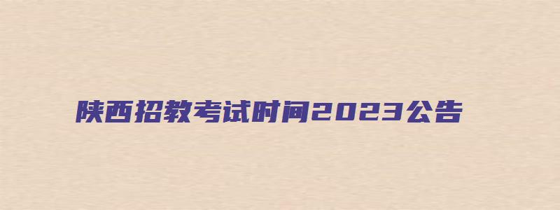 陕西招教考试时间2023公告