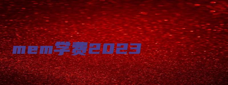 mem学费2023